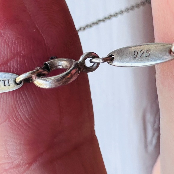 Tiffany & Co. Elsa Peretti Pink Open Heart Necklace. - Picture 5 of 5